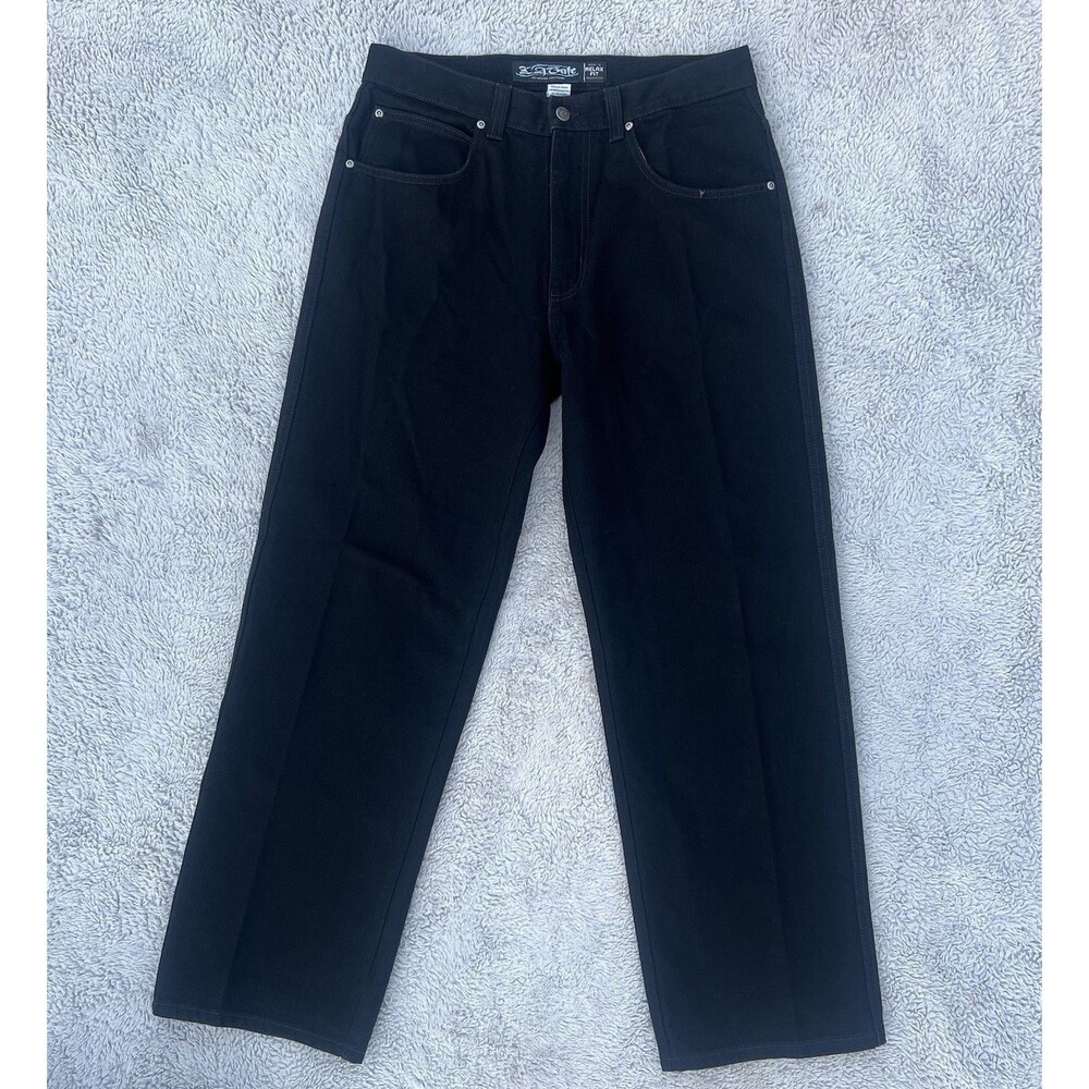 LA Gate Vintage 90’s Men’s Relax Fit Baggy Jeans Black 100% Cotton 34X32 USA